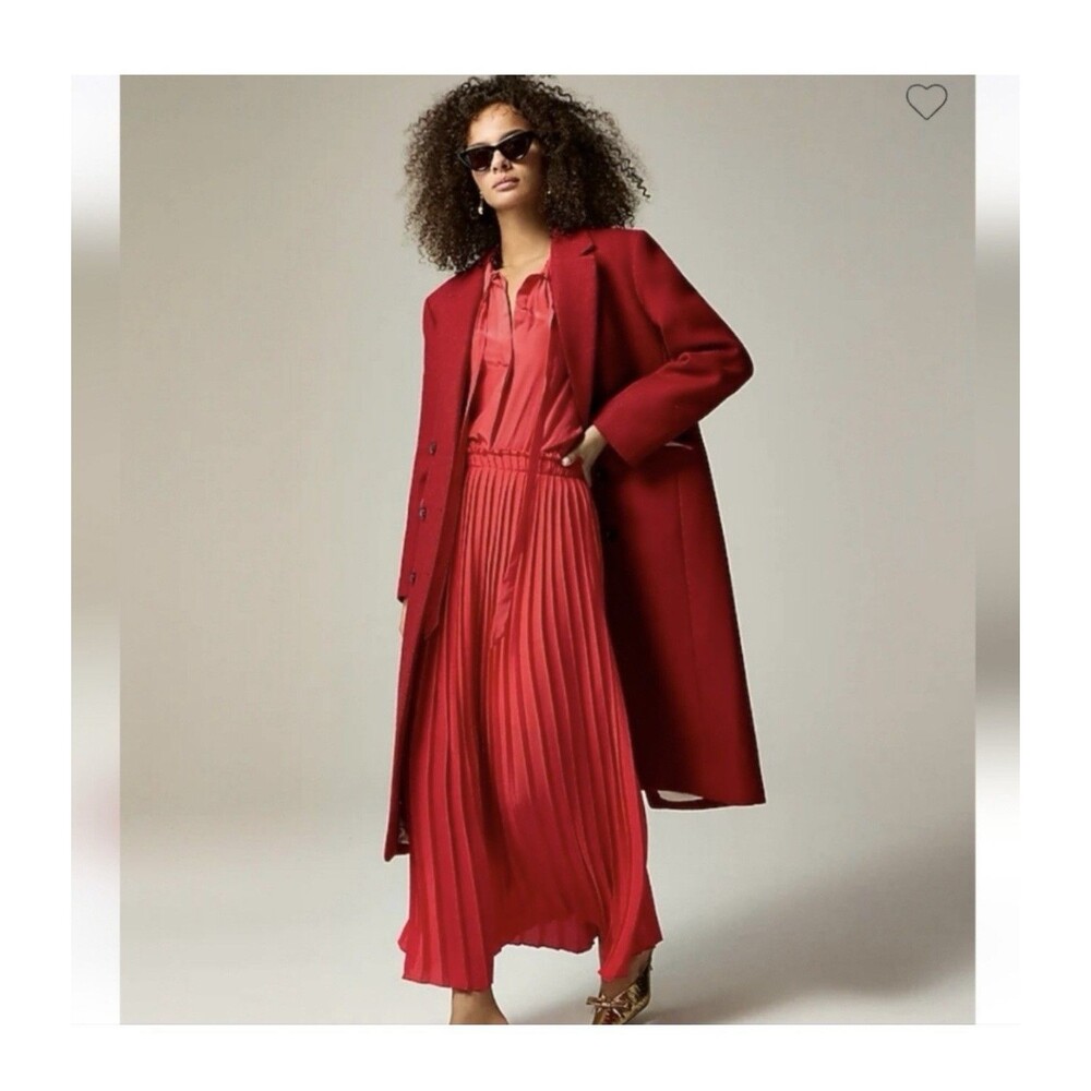 J. Crew Pleated Georgette Maxi skirt in red.